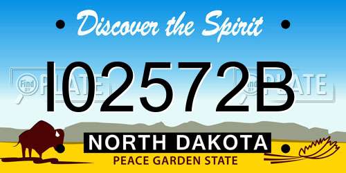 I02572B North Dakota License Plate