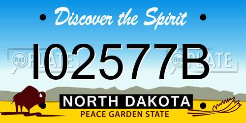 I02577B North Dakota License Plate