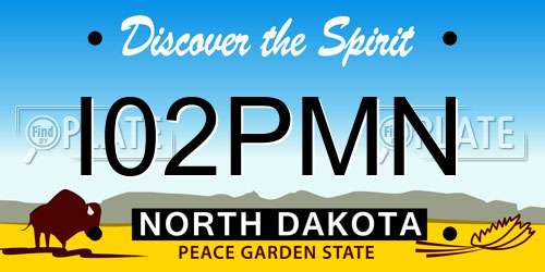 I02PMN North Dakota License Plate
