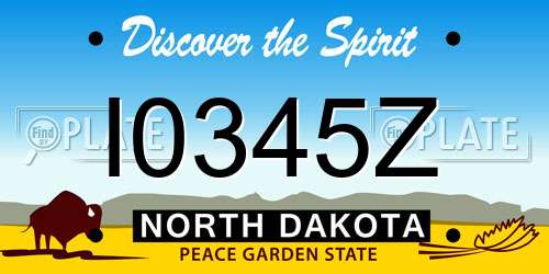 I0345Z North Dakota License Plate