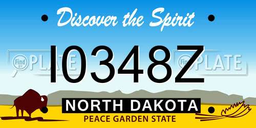 I0348Z North Dakota License Plate