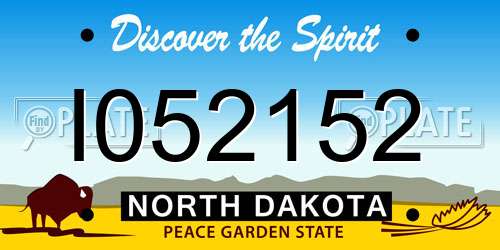 I052152 North Dakota License Plate