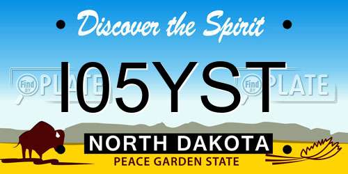 I05YST North Dakota License Plate