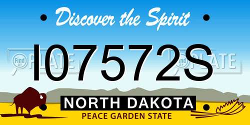 I07572S North Dakota License Plate
