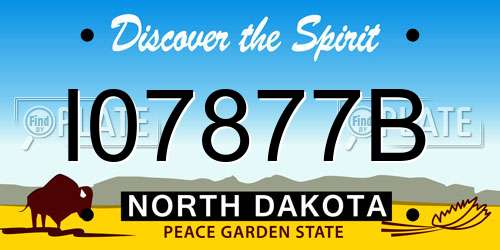 I07877B North Dakota License Plate