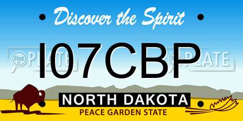 I07CBP North Dakota License Plate