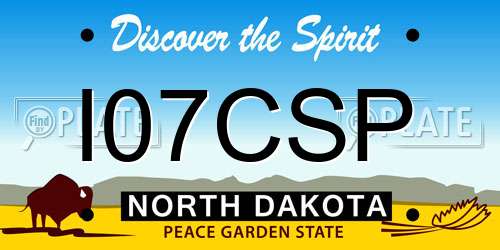 I07CSP North Dakota License Plate