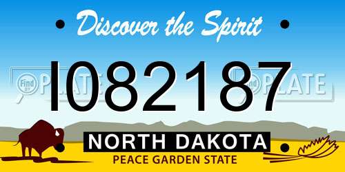 I082187 North Dakota License Plate