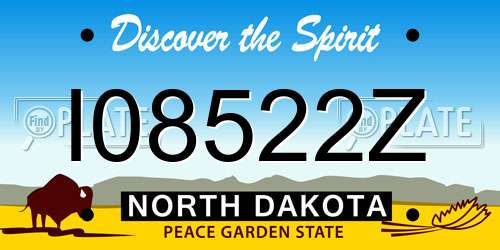 I08522Z North Dakota License Plate
