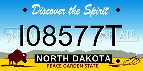 I08577T North Dakota License Plate