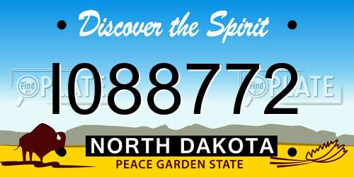 I088772 North Dakota License Plate