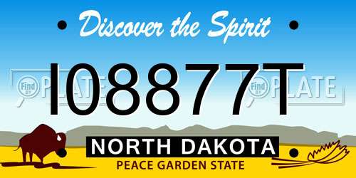 I08877T North Dakota License Plate