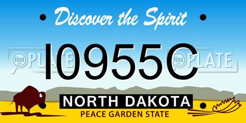 I0955C North Dakota License Plate