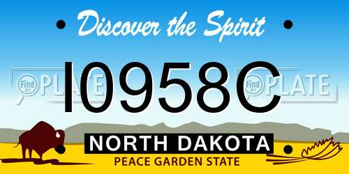 I0958C North Dakota License Plate