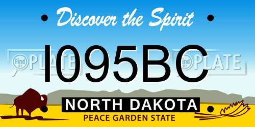 I095BC North Dakota License Plate