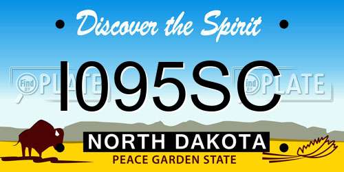 I095SC North Dakota License Plate