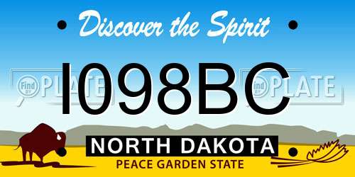 I098BC North Dakota License Plate