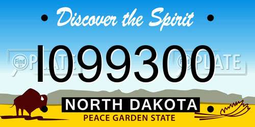 I099300 North Dakota License Plate