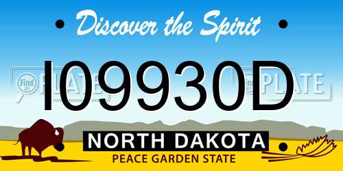 I09930D North Dakota License Plate