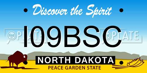 I09BSC North Dakota License Plate