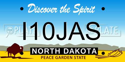 I10JAS North Dakota License Plate