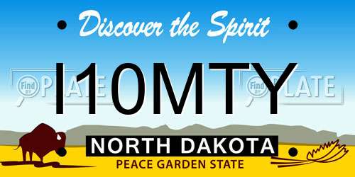 I10MTY North Dakota License Plate