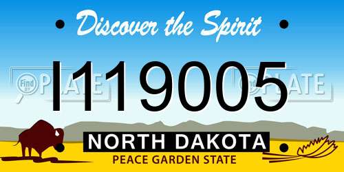 I119005 North Dakota License Plate