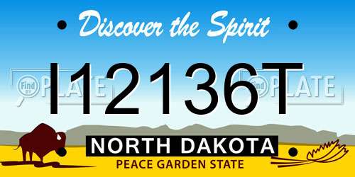 I12136T North Dakota License Plate
