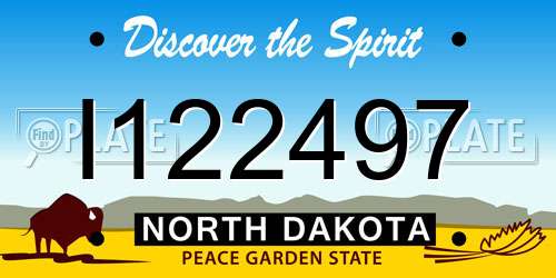 I122497 North Dakota License Plate