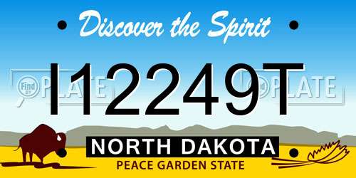 I12249T North Dakota License Plate