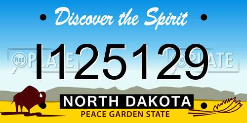 I125129 North Dakota License Plate