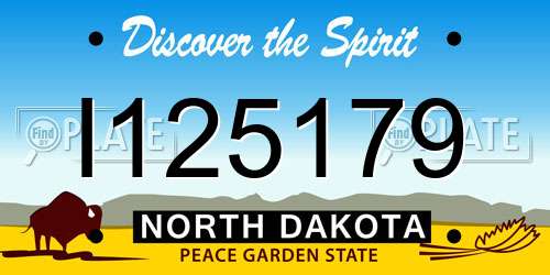 I125179 North Dakota License Plate