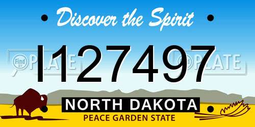 I127497 North Dakota License Plate