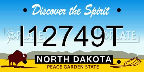 I12749T North Dakota License Plate