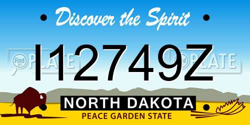 I12749Z North Dakota License Plate