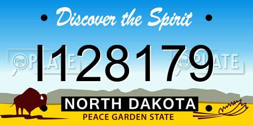 I128179 North Dakota License Plate