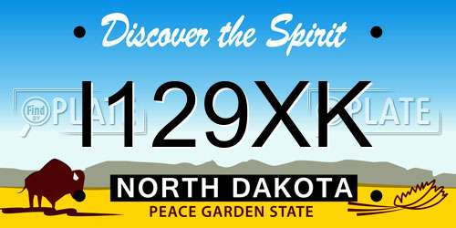 I129XK North Dakota License Plate