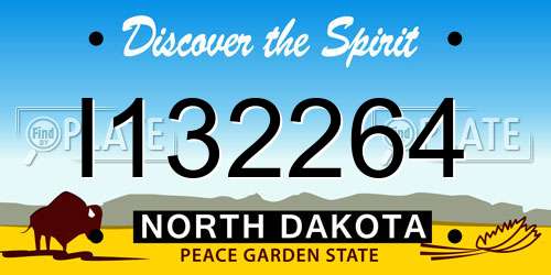 I132264 North Dakota License Plate