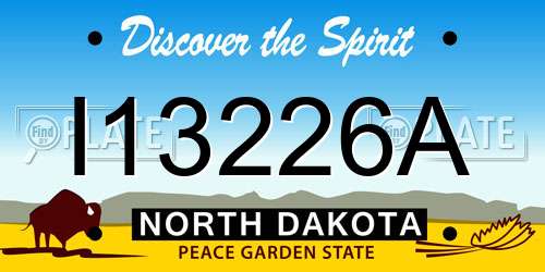 I13226A North Dakota License Plate
