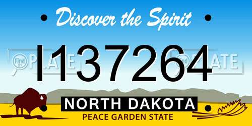 I137264 North Dakota License Plate