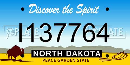 I137764 North Dakota License Plate