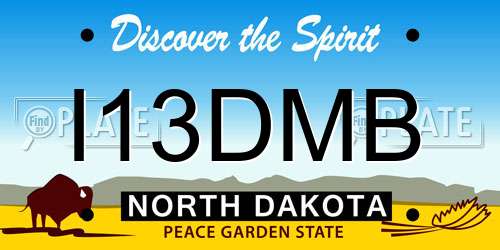 I13DMB North Dakota License Plate