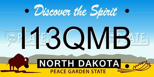 I13QMB North Dakota License Plate