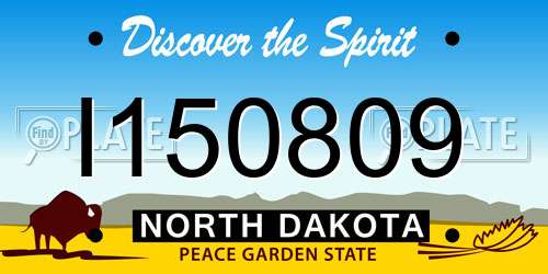 I150809 North Dakota License Plate
