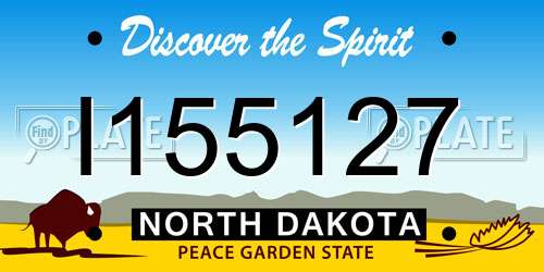 I155127 North Dakota License Plate