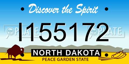 I155172 North Dakota License Plate