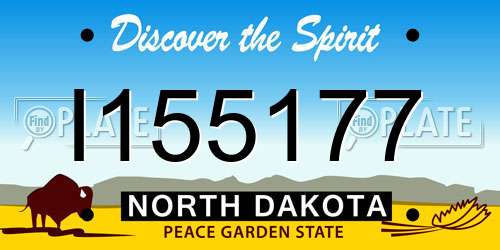 I155177 North Dakota License Plate