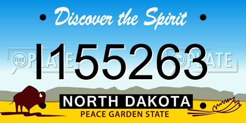 I155263 North Dakota License Plate