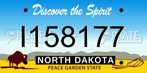 I158177 North Dakota License Plate