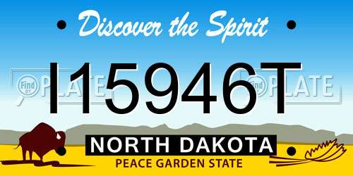 I15946T North Dakota License Plate